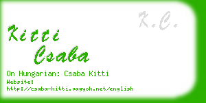 kitti csaba business card